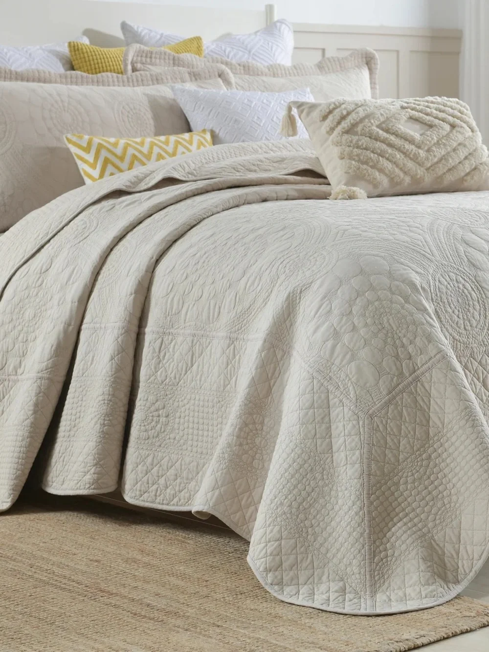 3 PIECE 100% COTTON QUILT SET, OVERSIZED LIGHTWEIGHT QUILTED BEDSPREAD